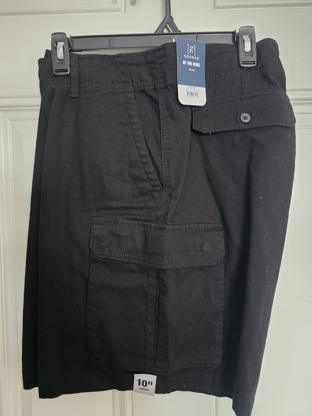 George Black Cargo Shorts with Flap Pockets Sz 40 NWT